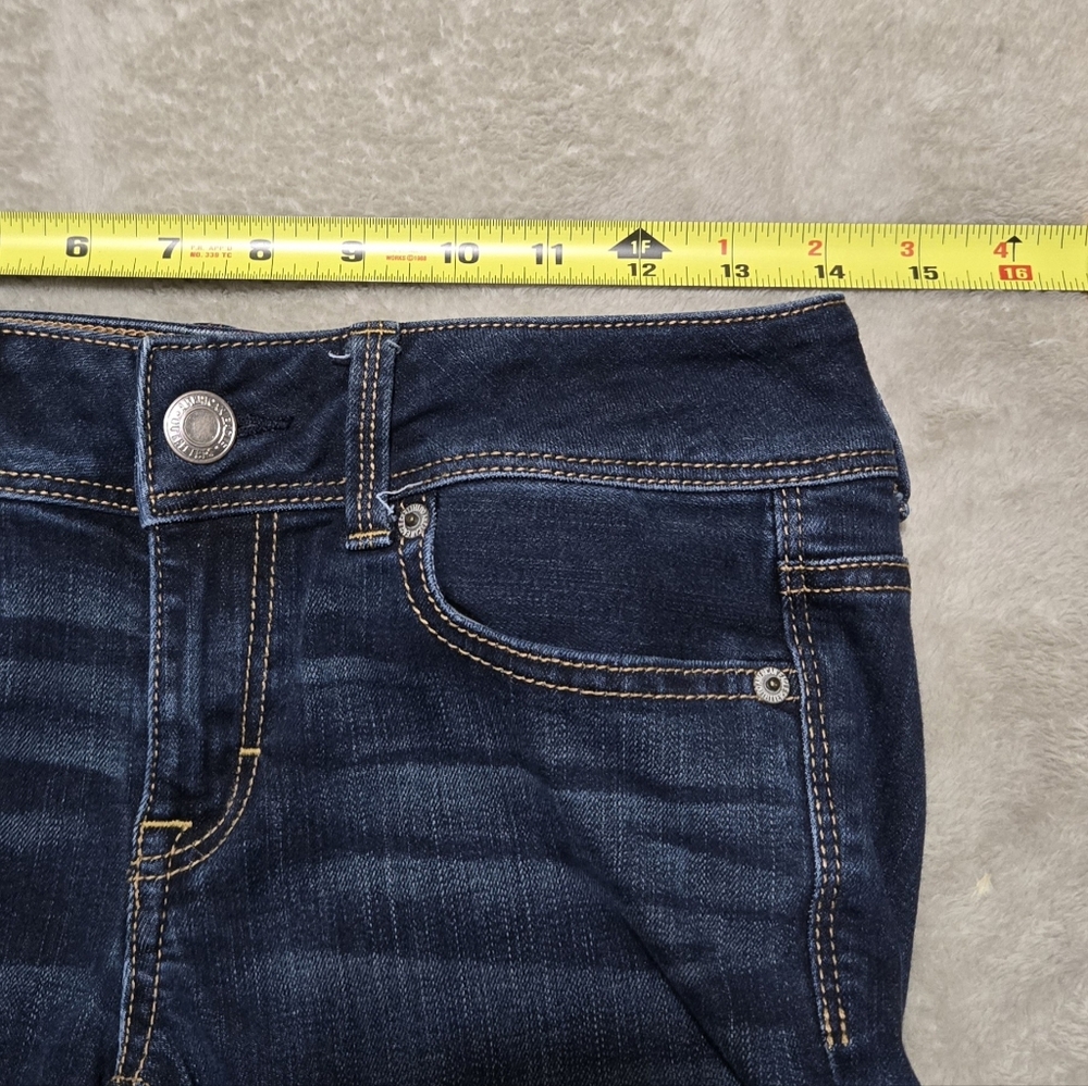 American Eagle Kick Boot Jeans Womens Size 4 Long (28x32) Dark Wash  Stretch - Picture 7 of 10